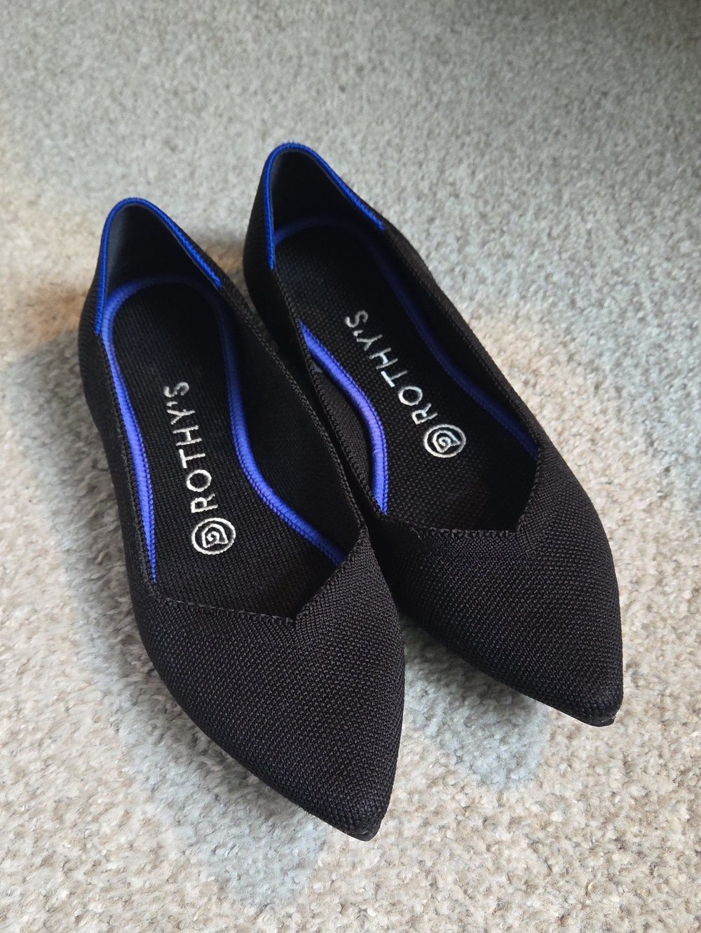 Rothy's The Point Black Flats, Size 6.5